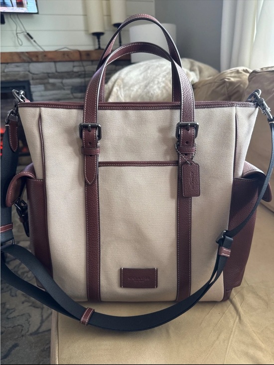 Coach Handbags - Coach Canvas Sprint Tote with Brown Leather Trim - New Without Tags